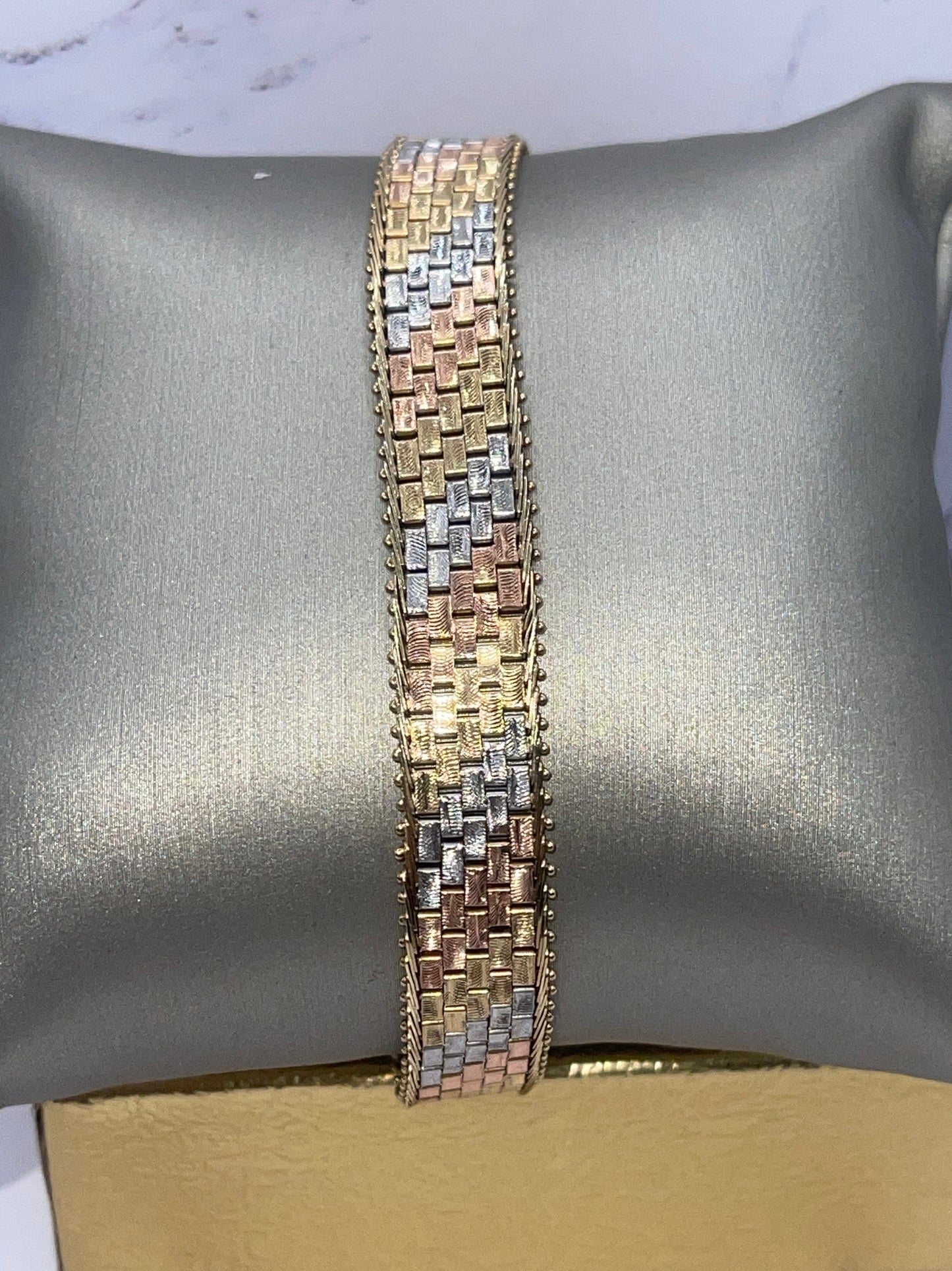 3 Tone Snake Bracelet 14k
