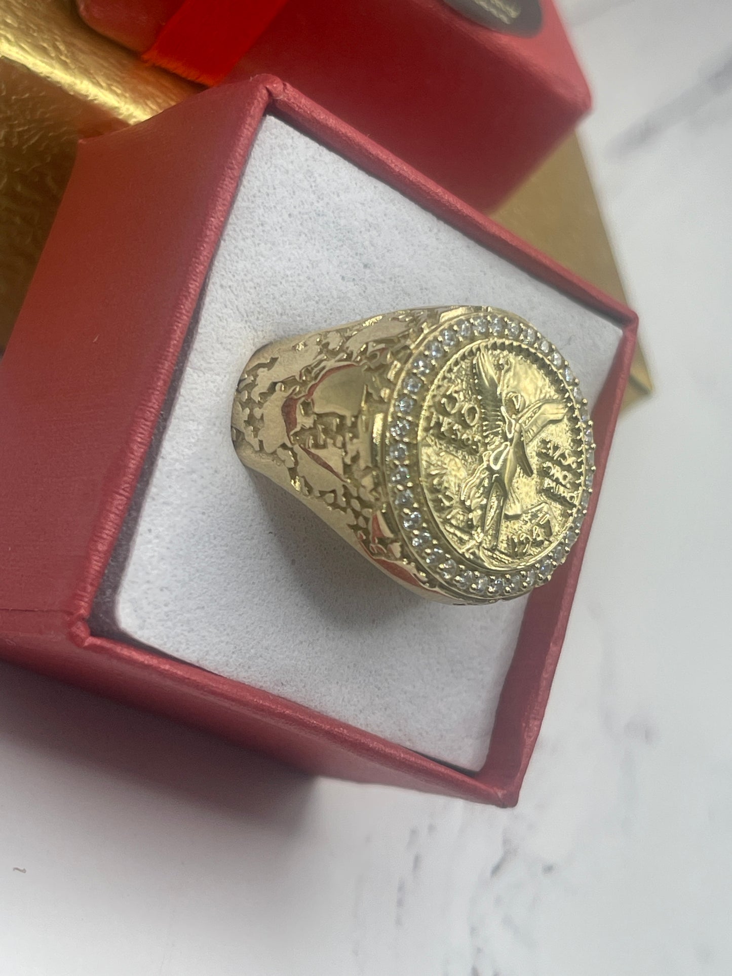 Centenario Cz Men Ring 10k
