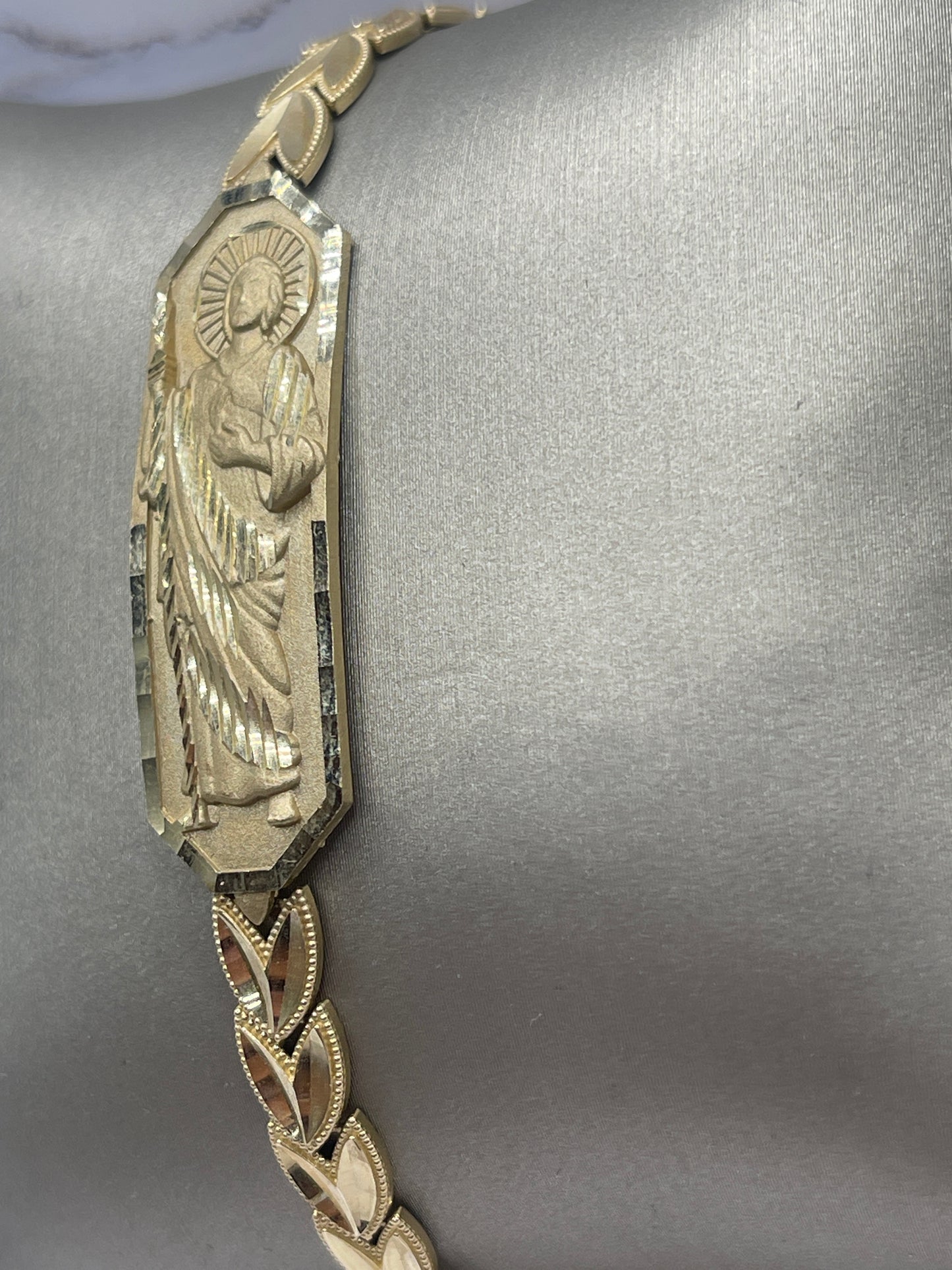 St Judas Plaque Bracelet 14k