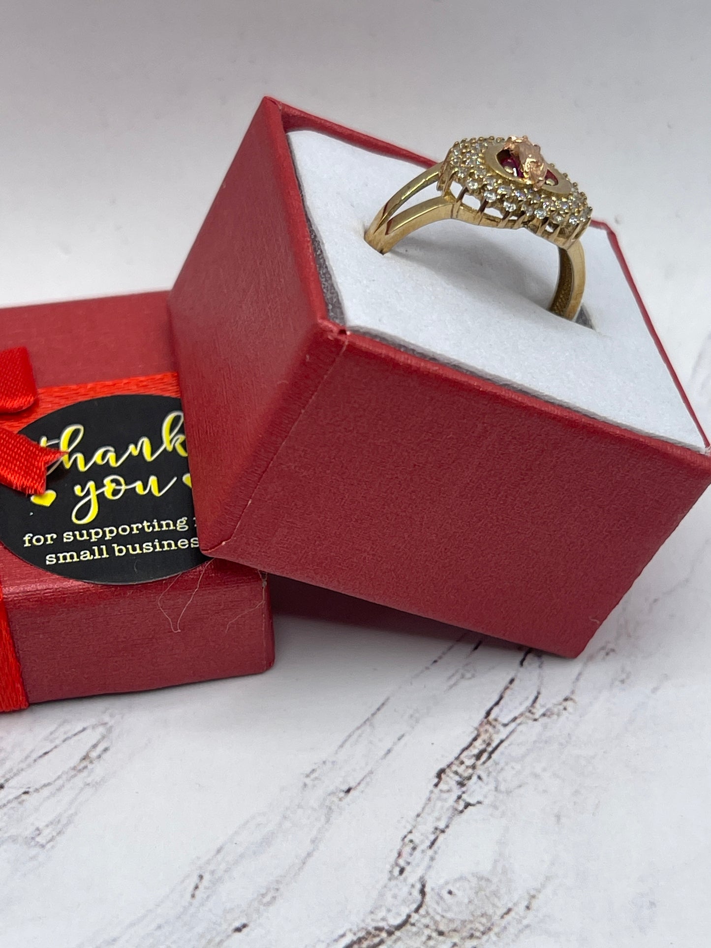 Virgen Heart Cz Ring 10k