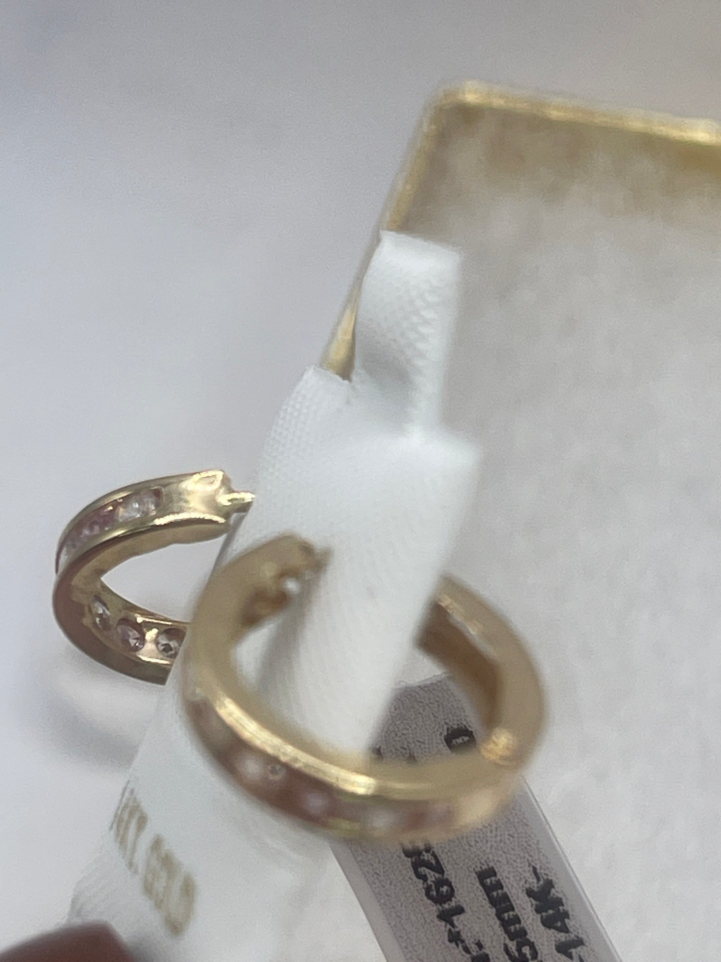 Huggies Cz Pink/White 14k