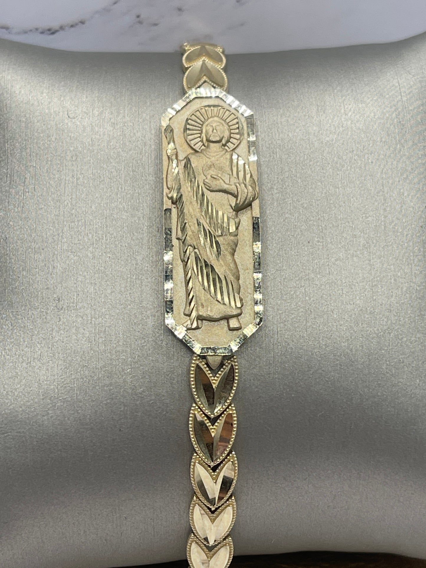 St Judas Plaque Bracelet 14k