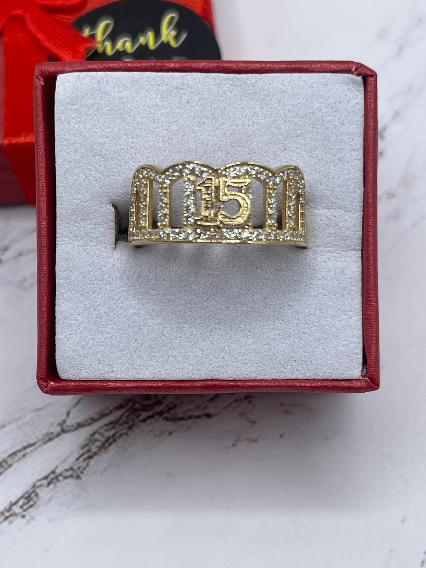15 Crown Cz Ring 14k