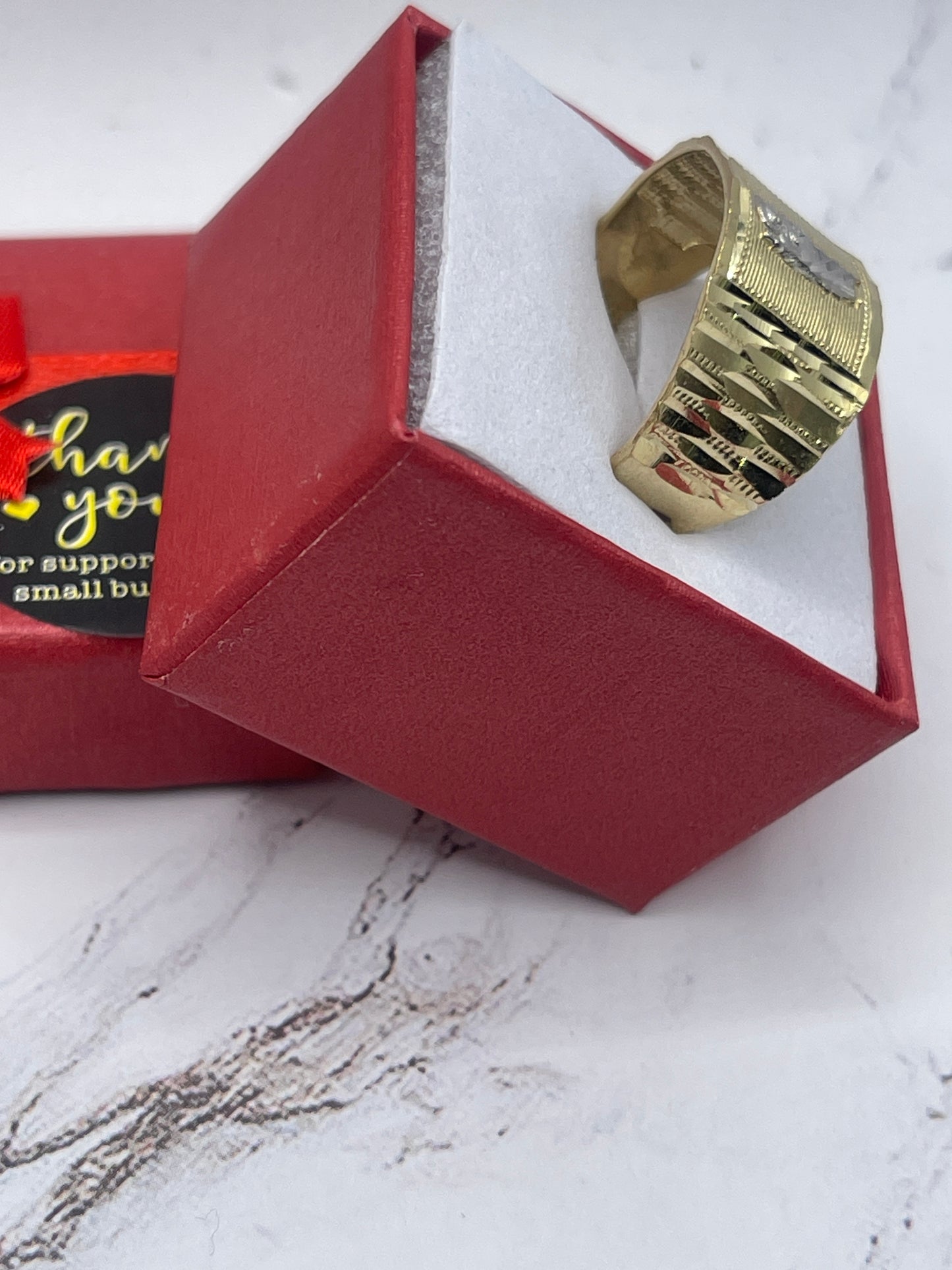 St Judas 2 tone Ring 10k
