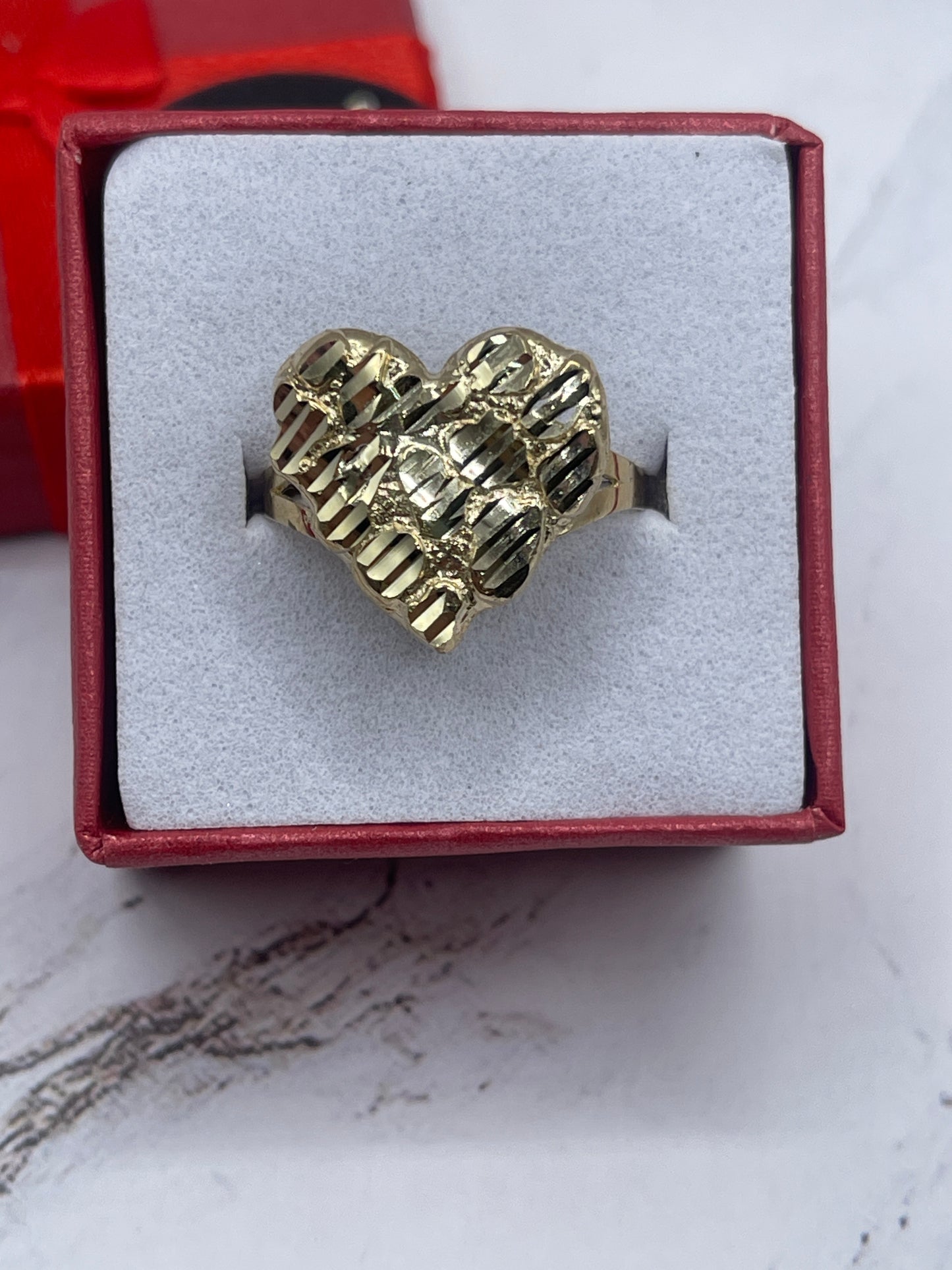 Big Heart Nugget Ring 10k