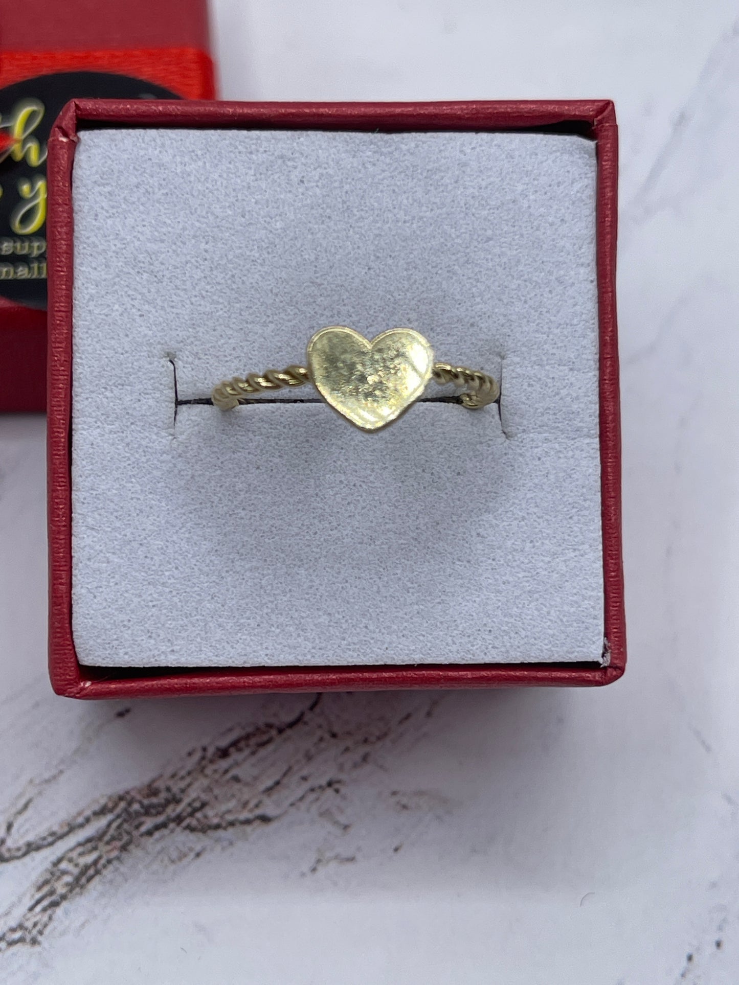 Heart Rope Ring 10k