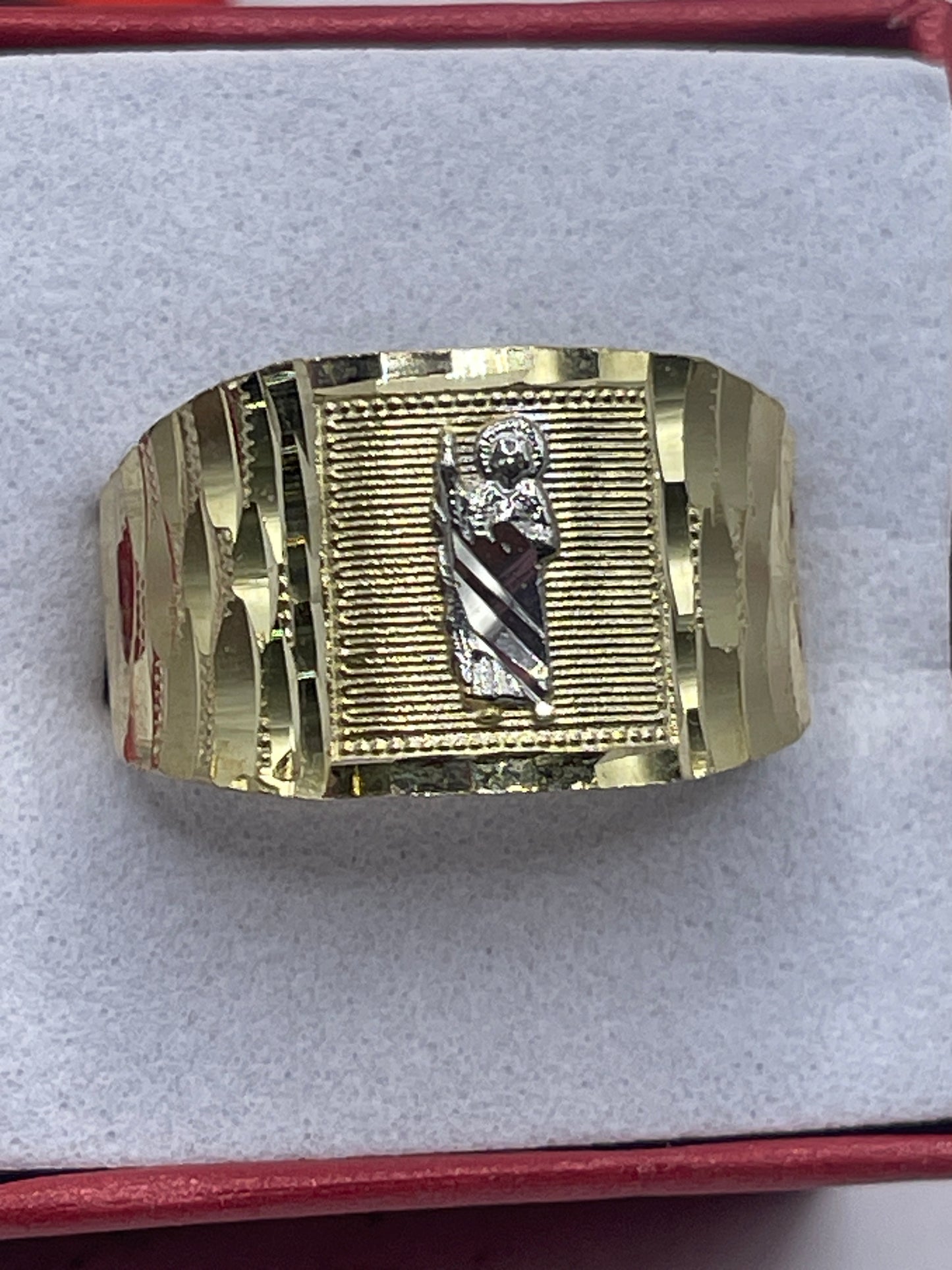 St Judas 2 tone Ring 10k