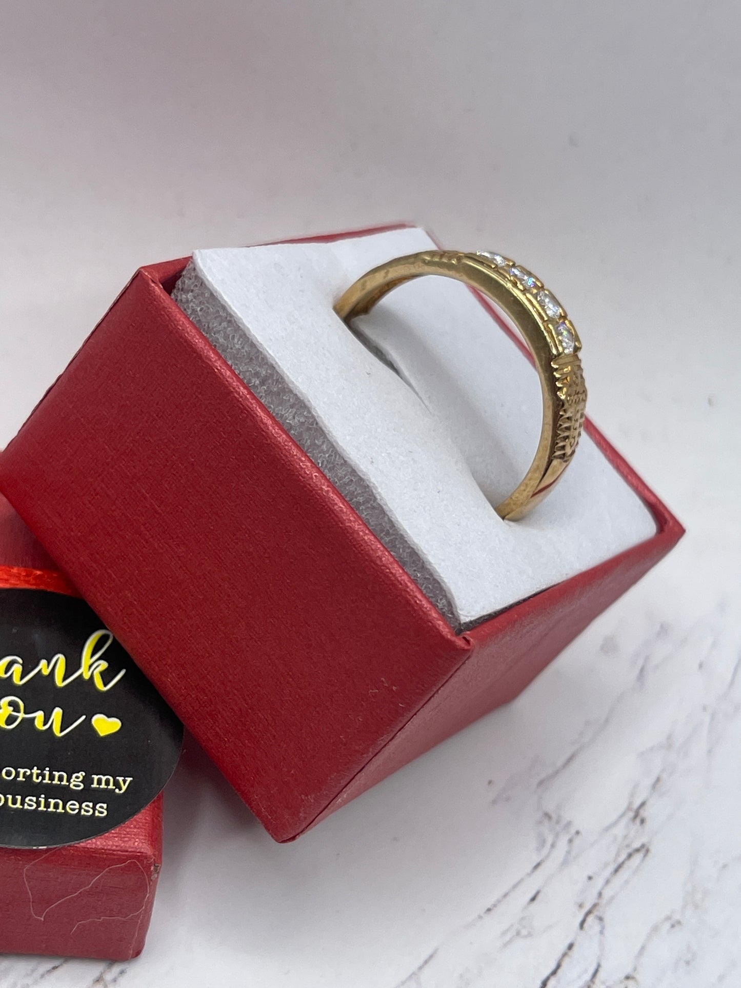 Cz Band Ring 10k