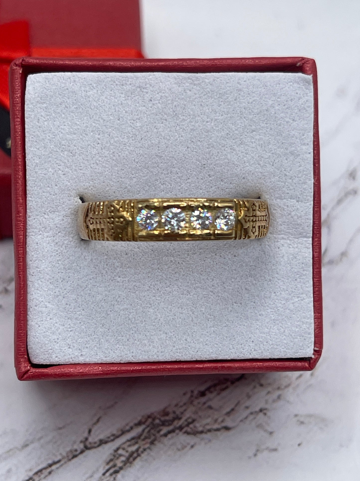 Cz Band Ring 10k