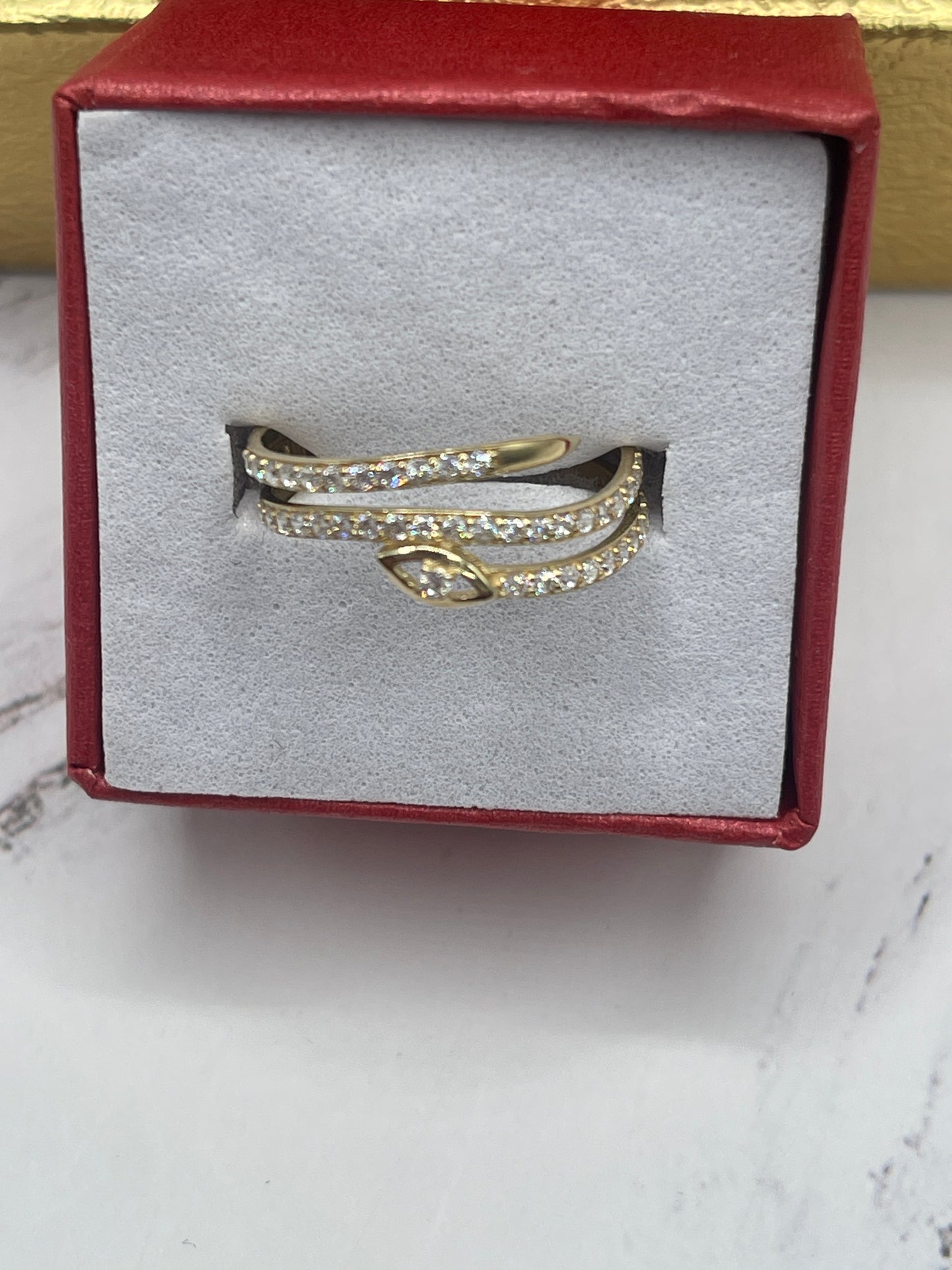 Cz Snake Ring 10k