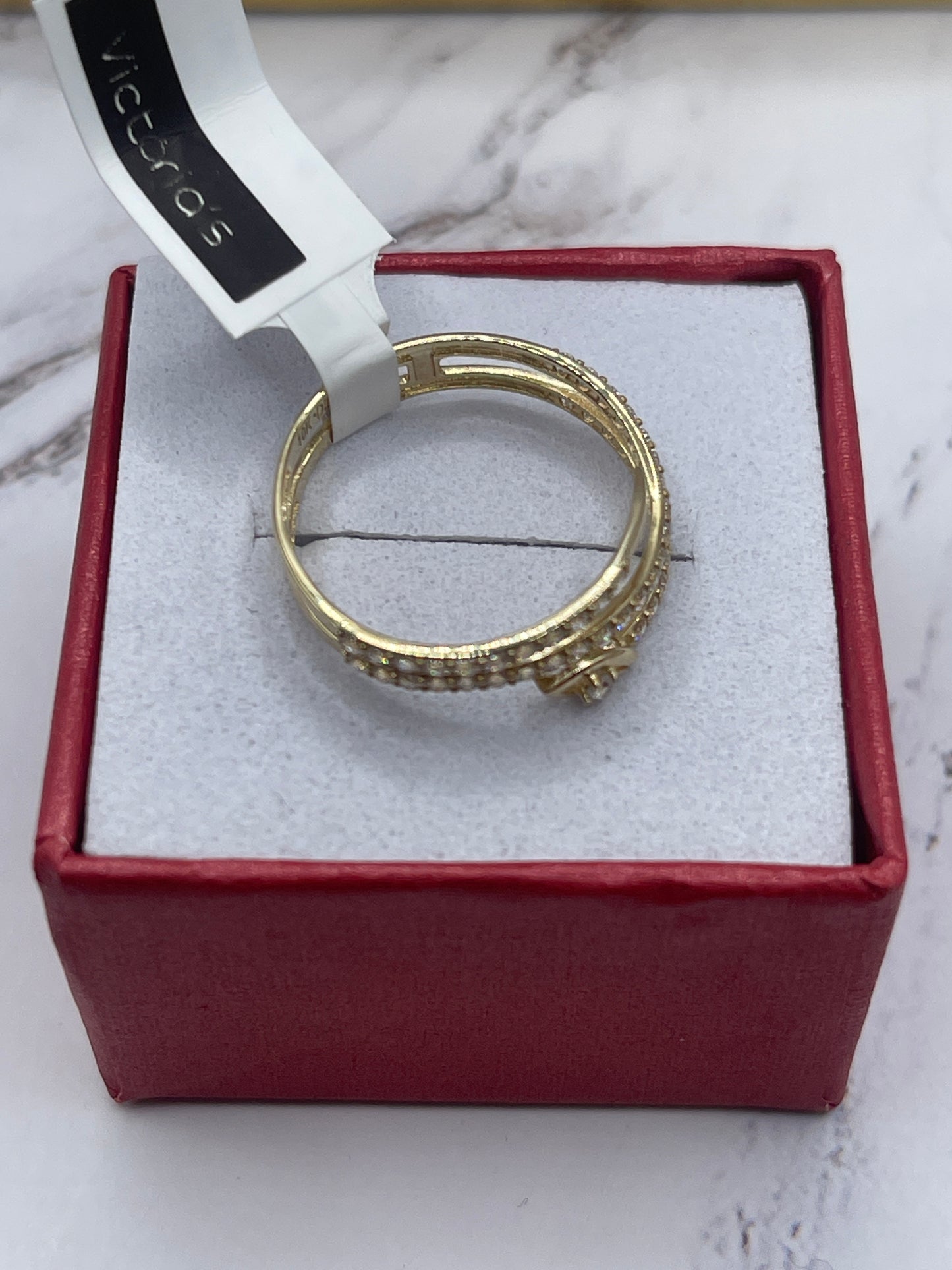 Cz Snake Ring 10k