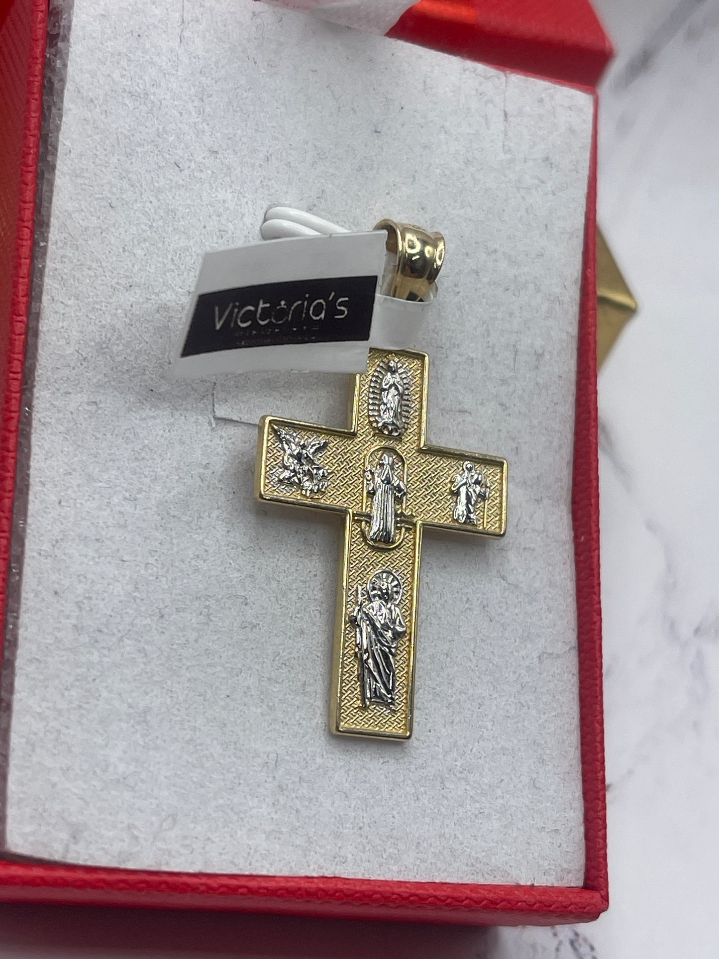 Cross With Saints 14k