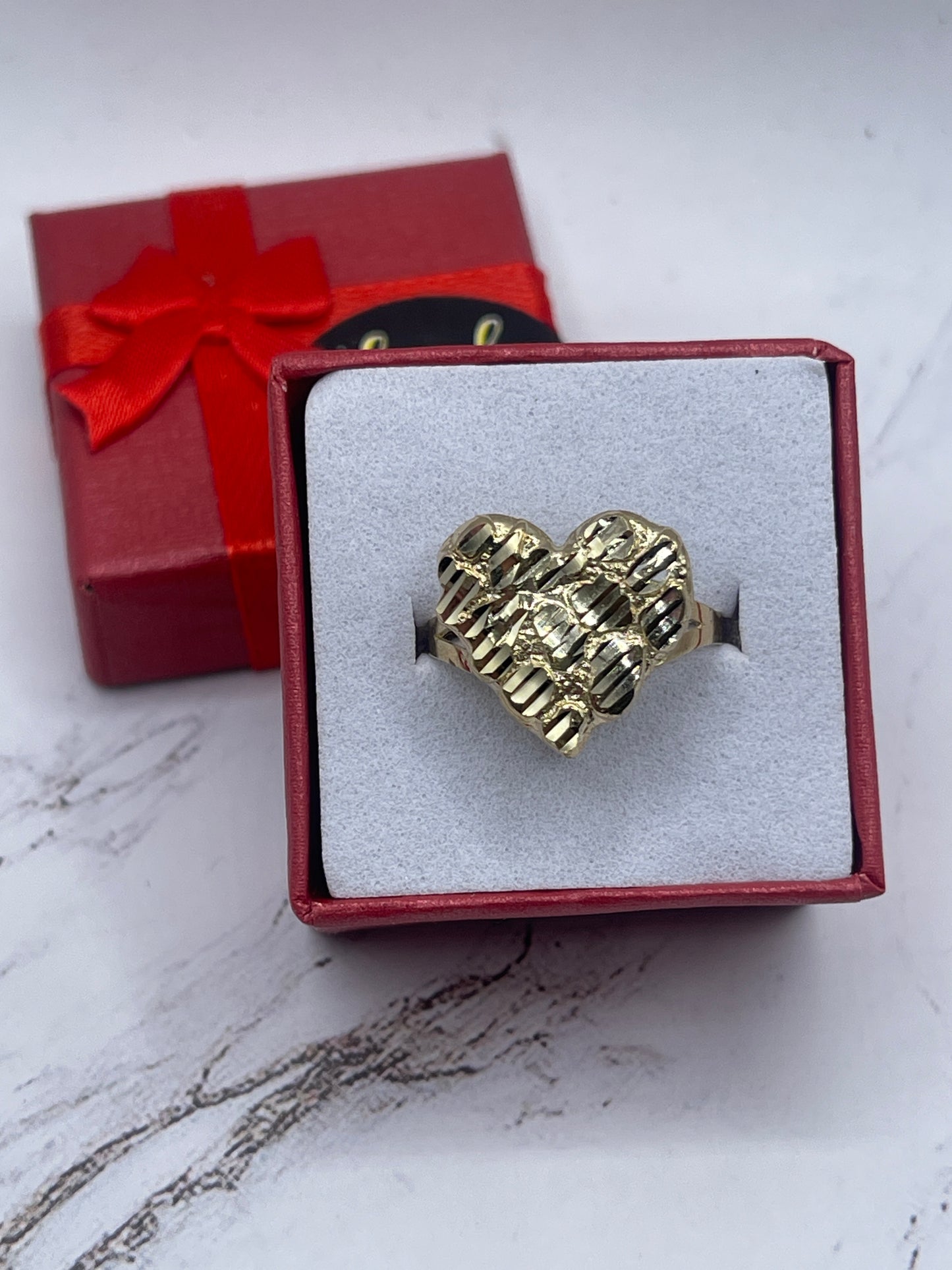Big Heart Nugget Ring 10k