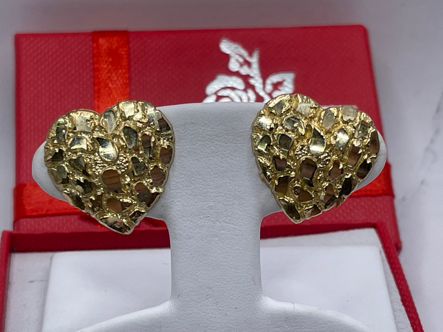 Heart Nugget Earrings 10k