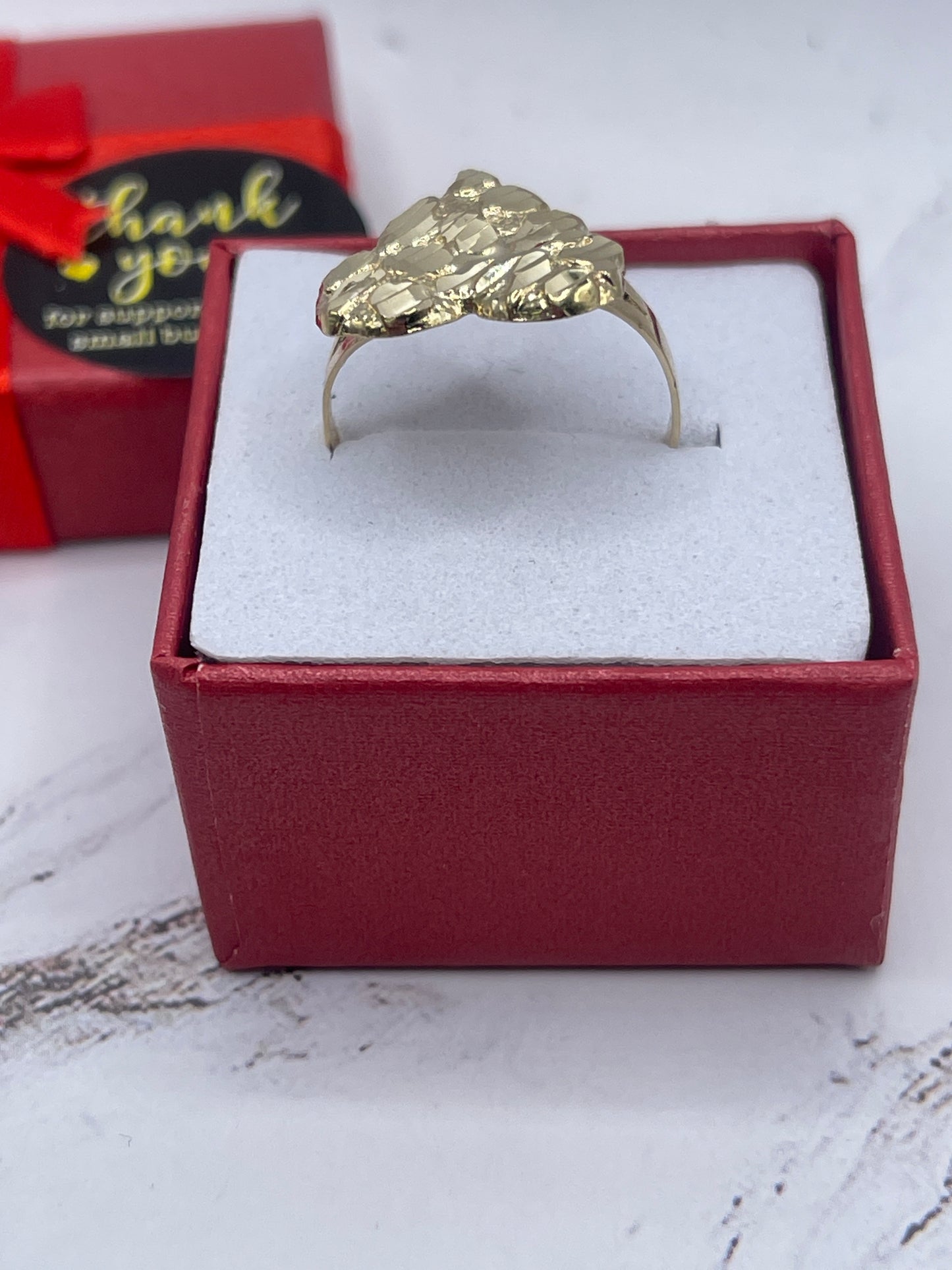 Big Heart Nugget Ring 10k