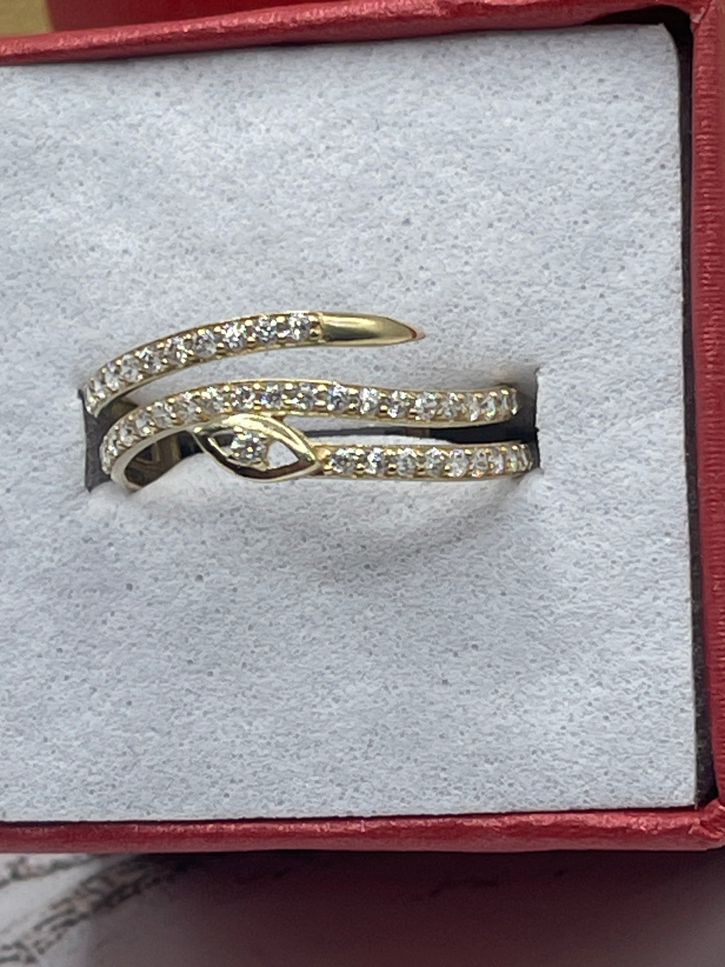 Cz Snake Ring 10k