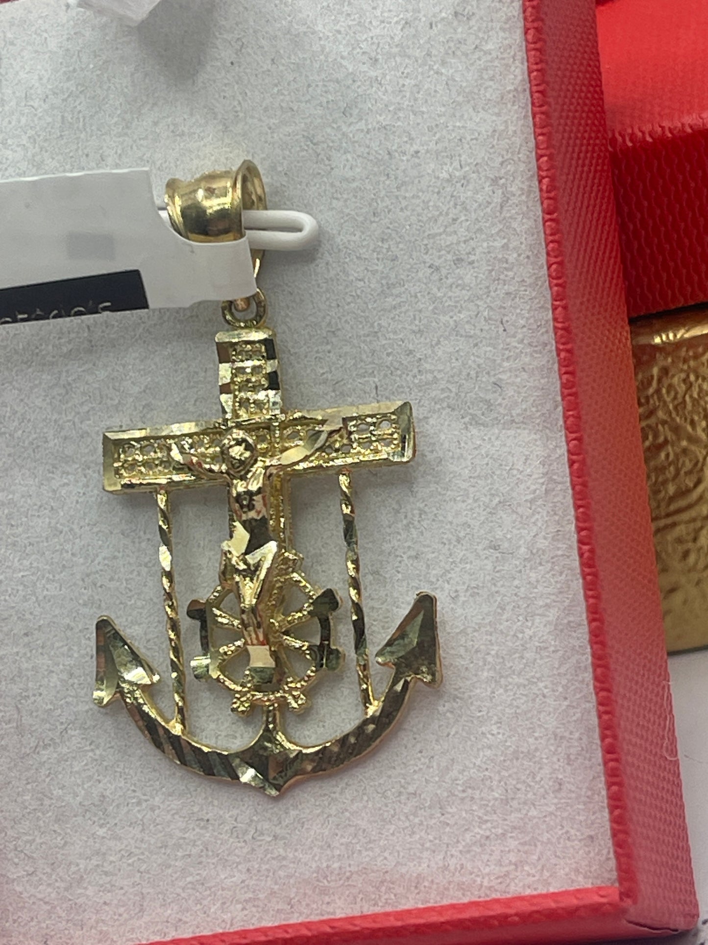 Jesus Anchor Pendant 10k