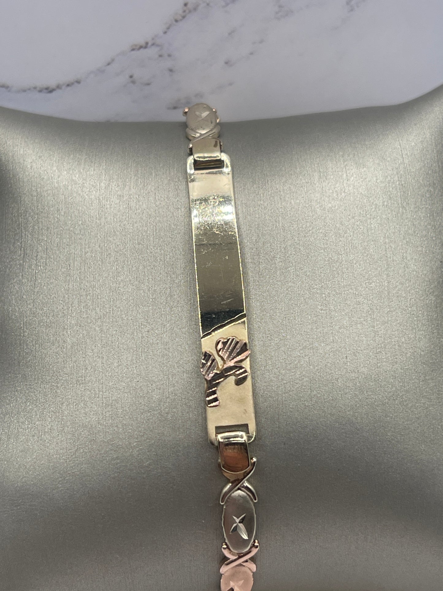 XO ID 2tone Bracelet 14k