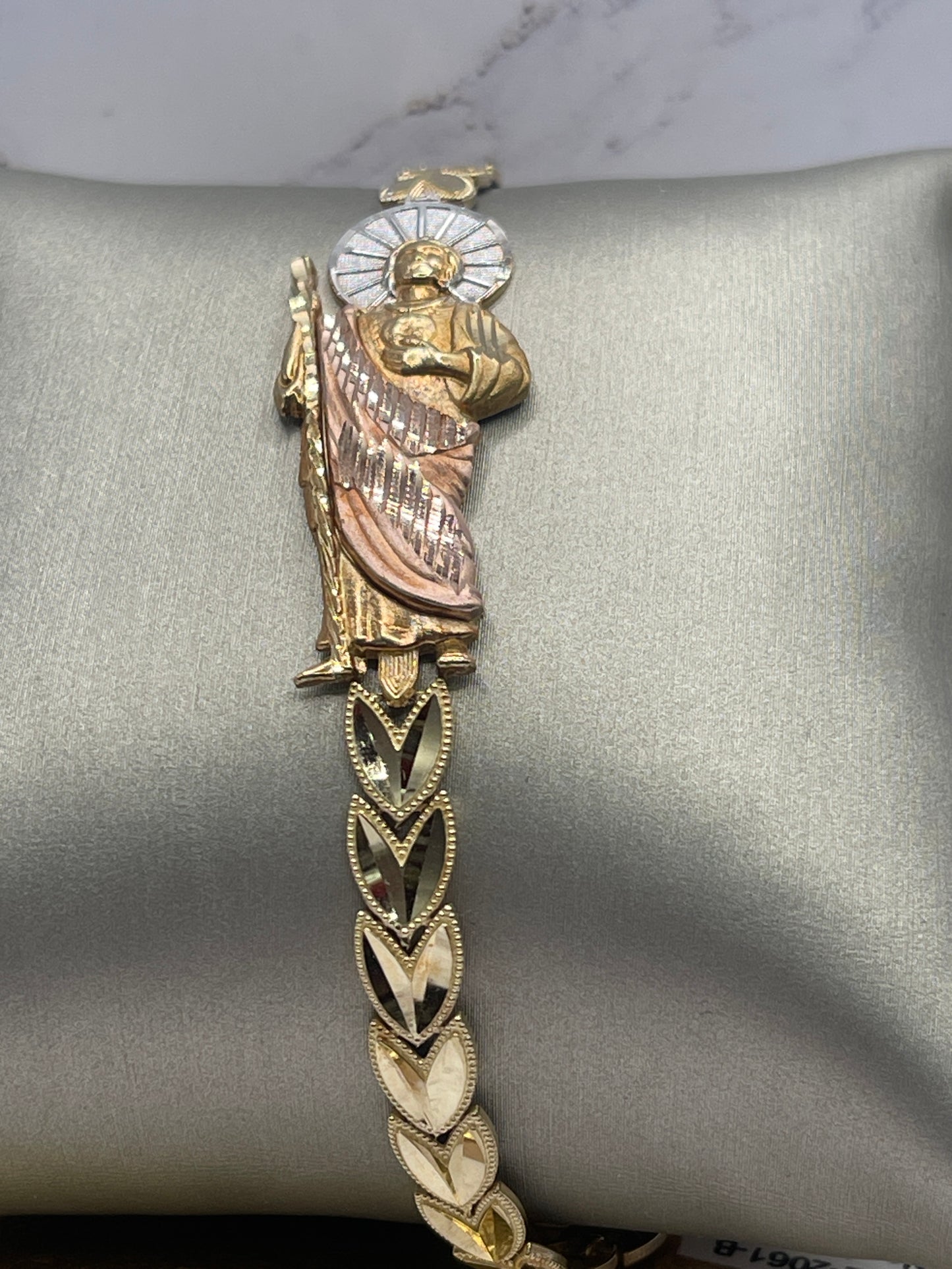 St Judas 3 tone Bracelet 10k