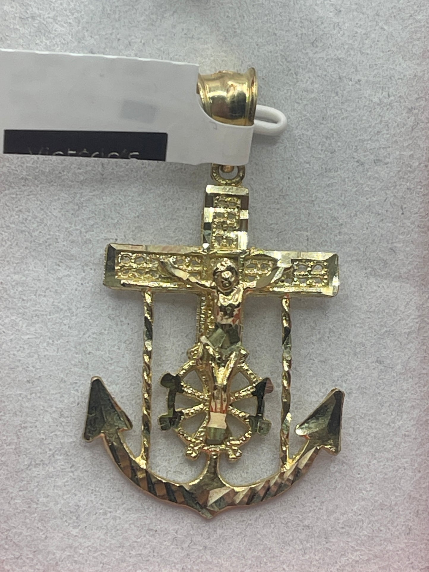 Jesus Anchor Pendant 10k