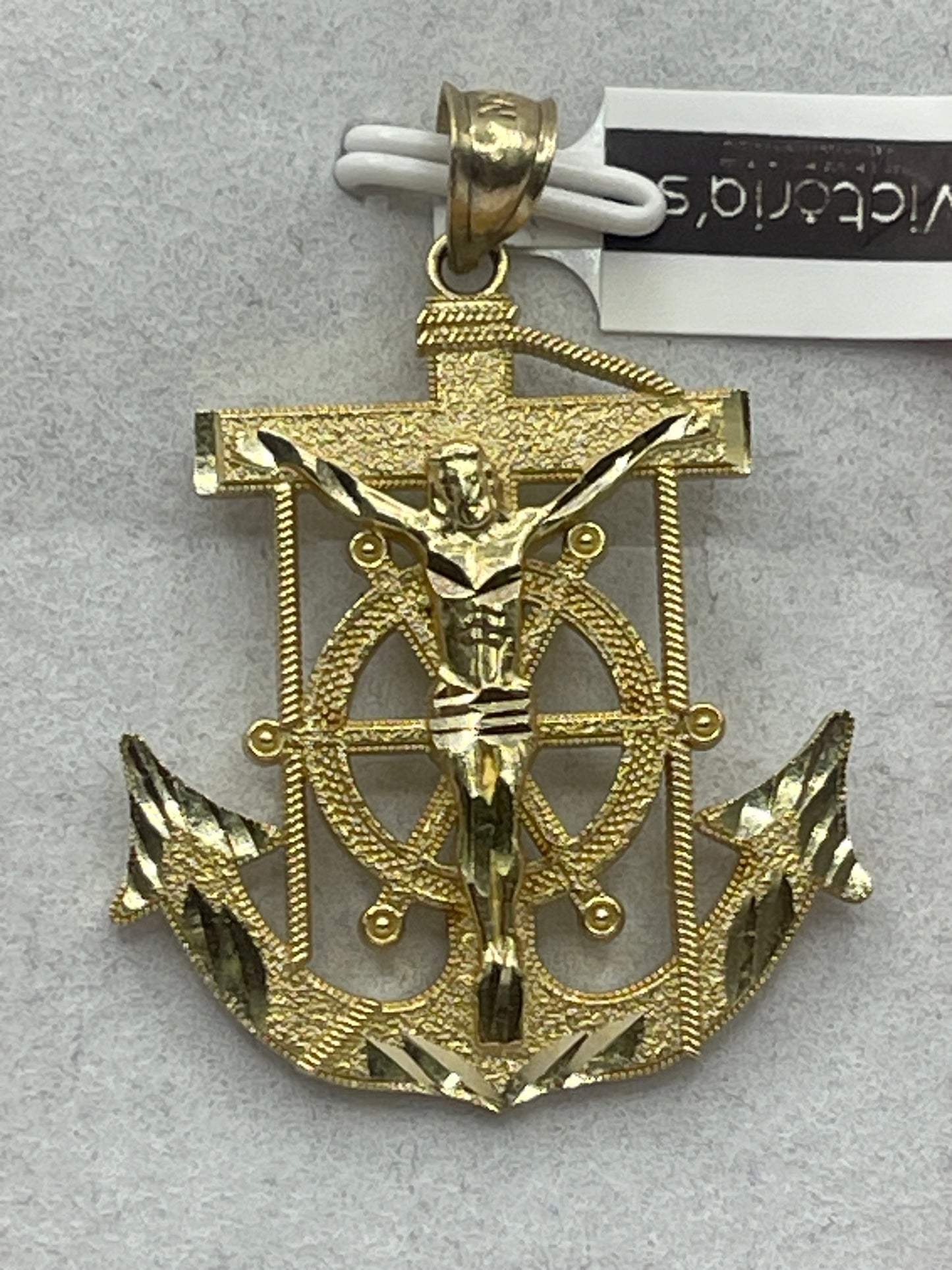 Anchor Jesus Cx Pendent 14k
