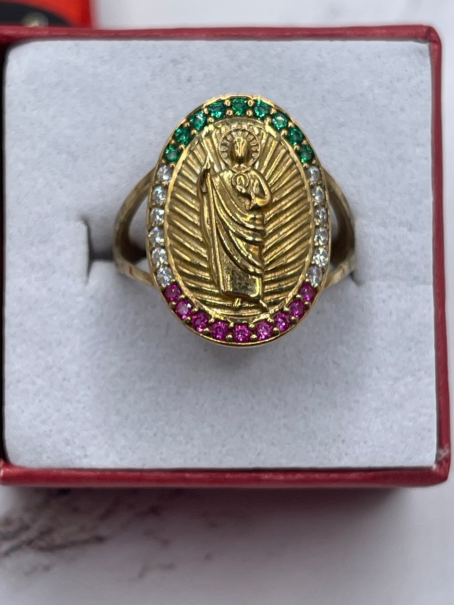 Oval St Judas Cz Ring 10k