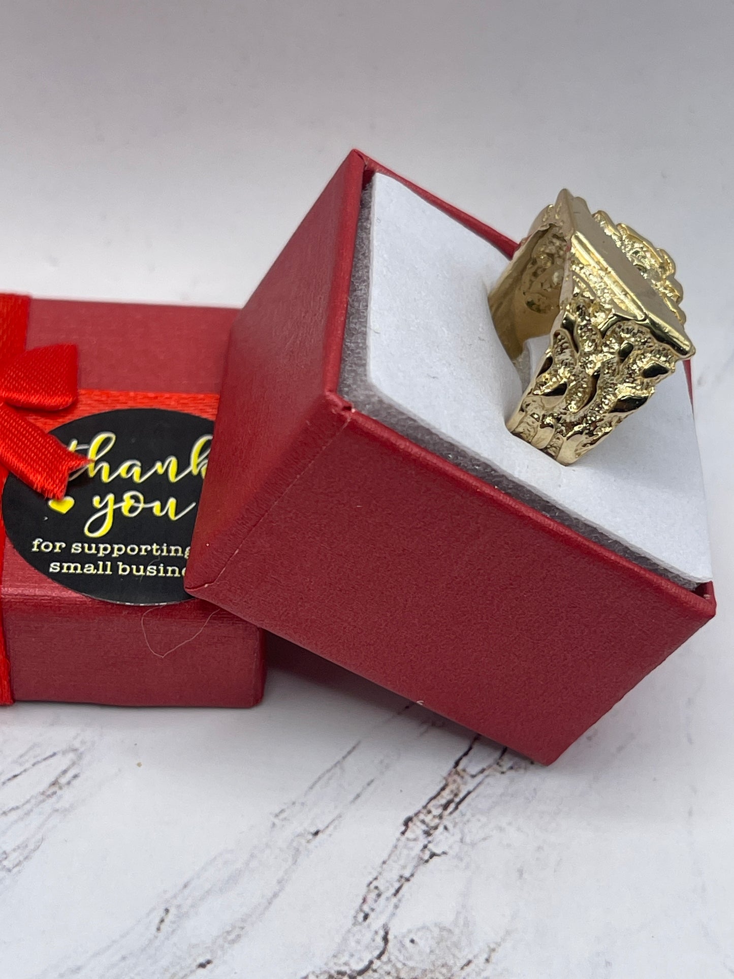 Square Nugget Ring 14k