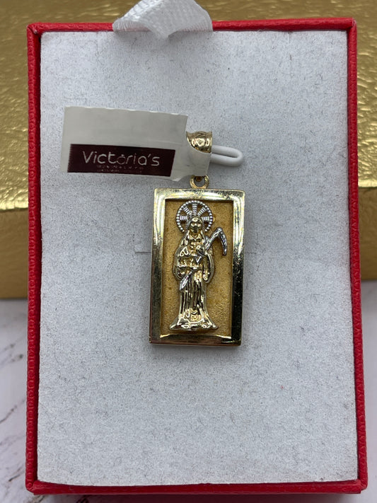 St. Muerte Rectangular Pendent 10k