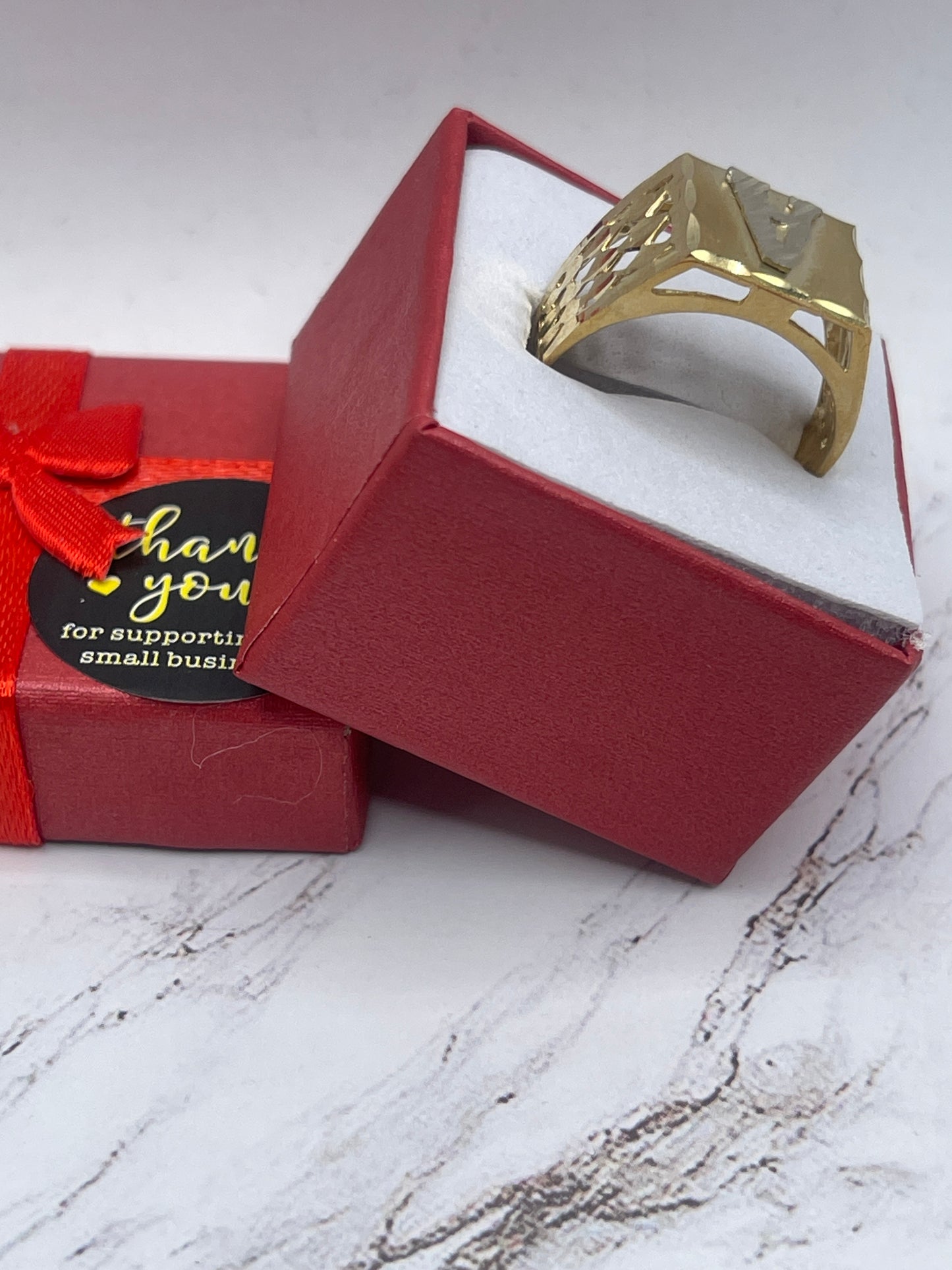 Letter A Men Ring 10k
