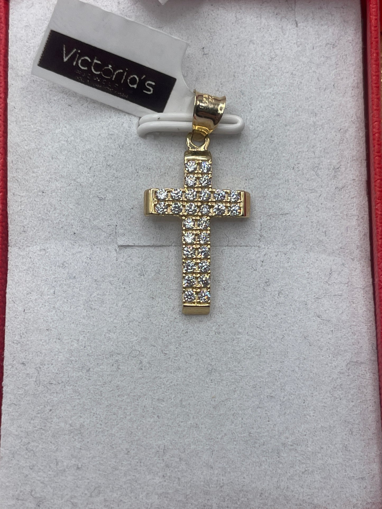Cz Cross Pendent 14k