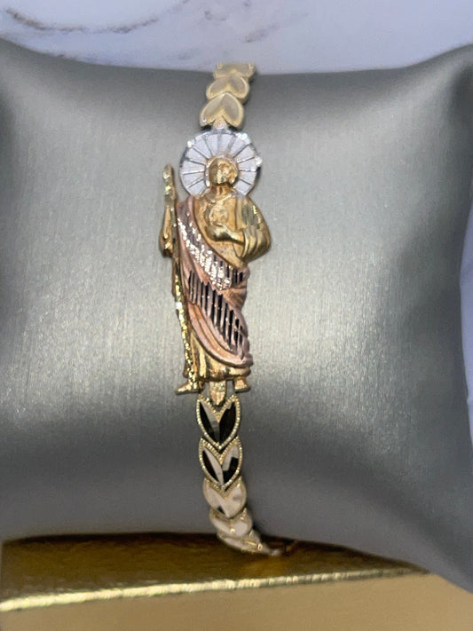 St Judas 3 tone Bracelet 10k