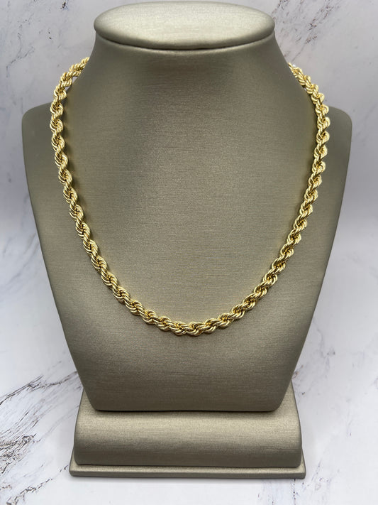 Rope Hollow Chain 14k