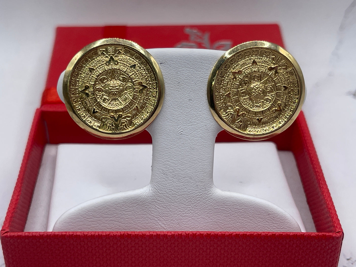 Calendario Azteca Earrings 10k