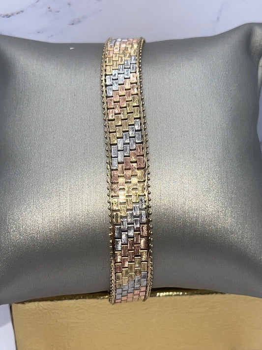 3 Tone Snake Bracelet 14k