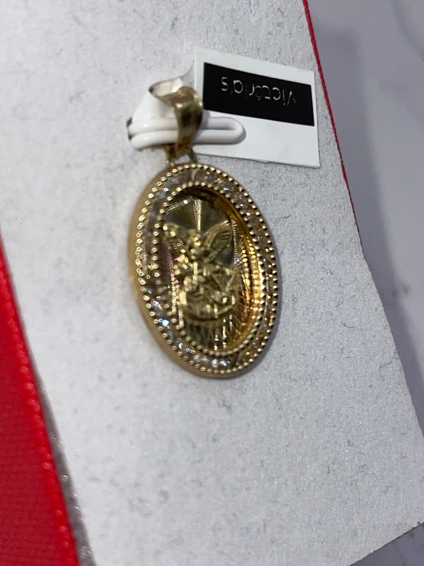 Oval St. Michael Pendant 10k