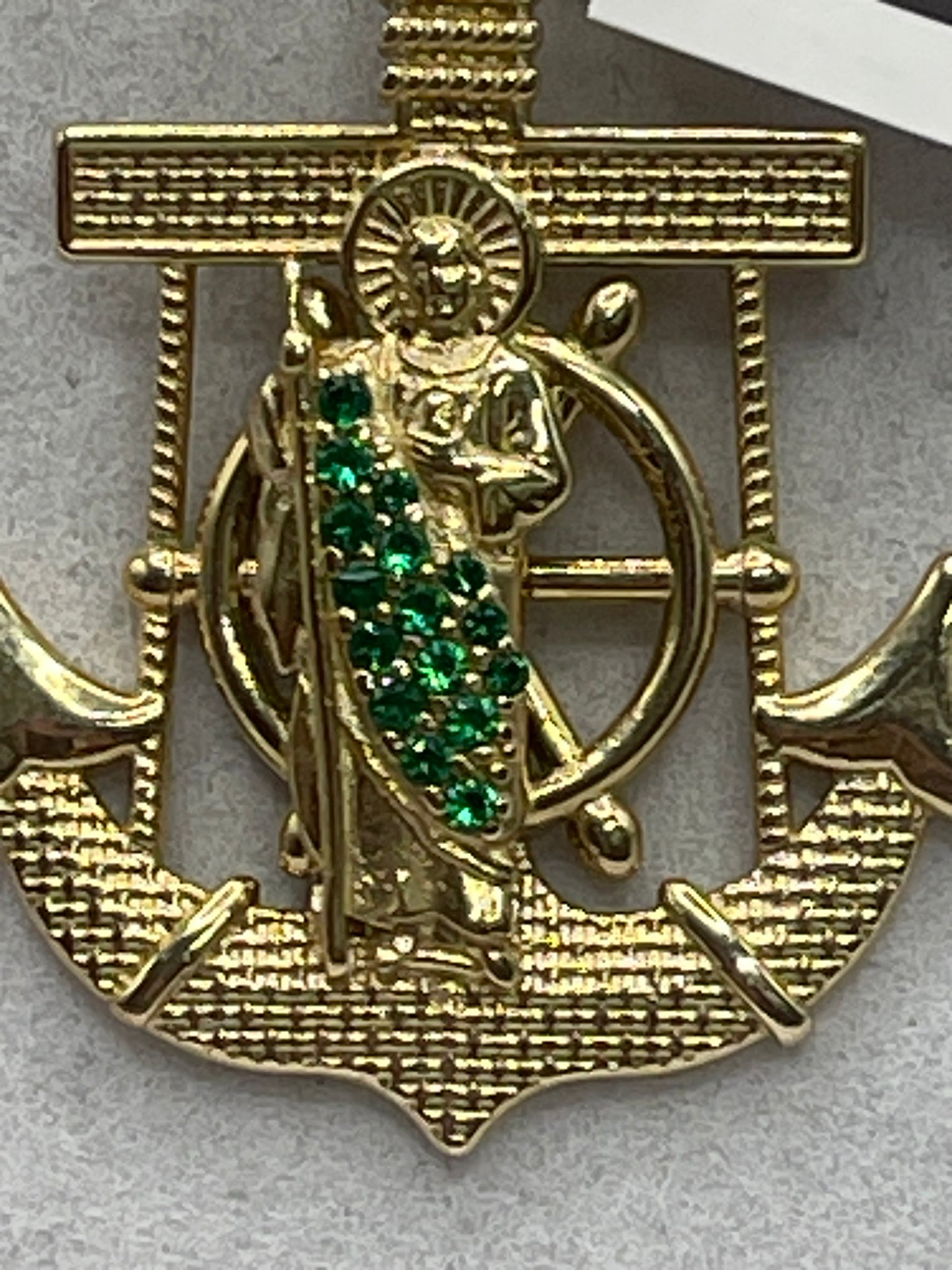 Anchor San Judas Cz Pendent 14k