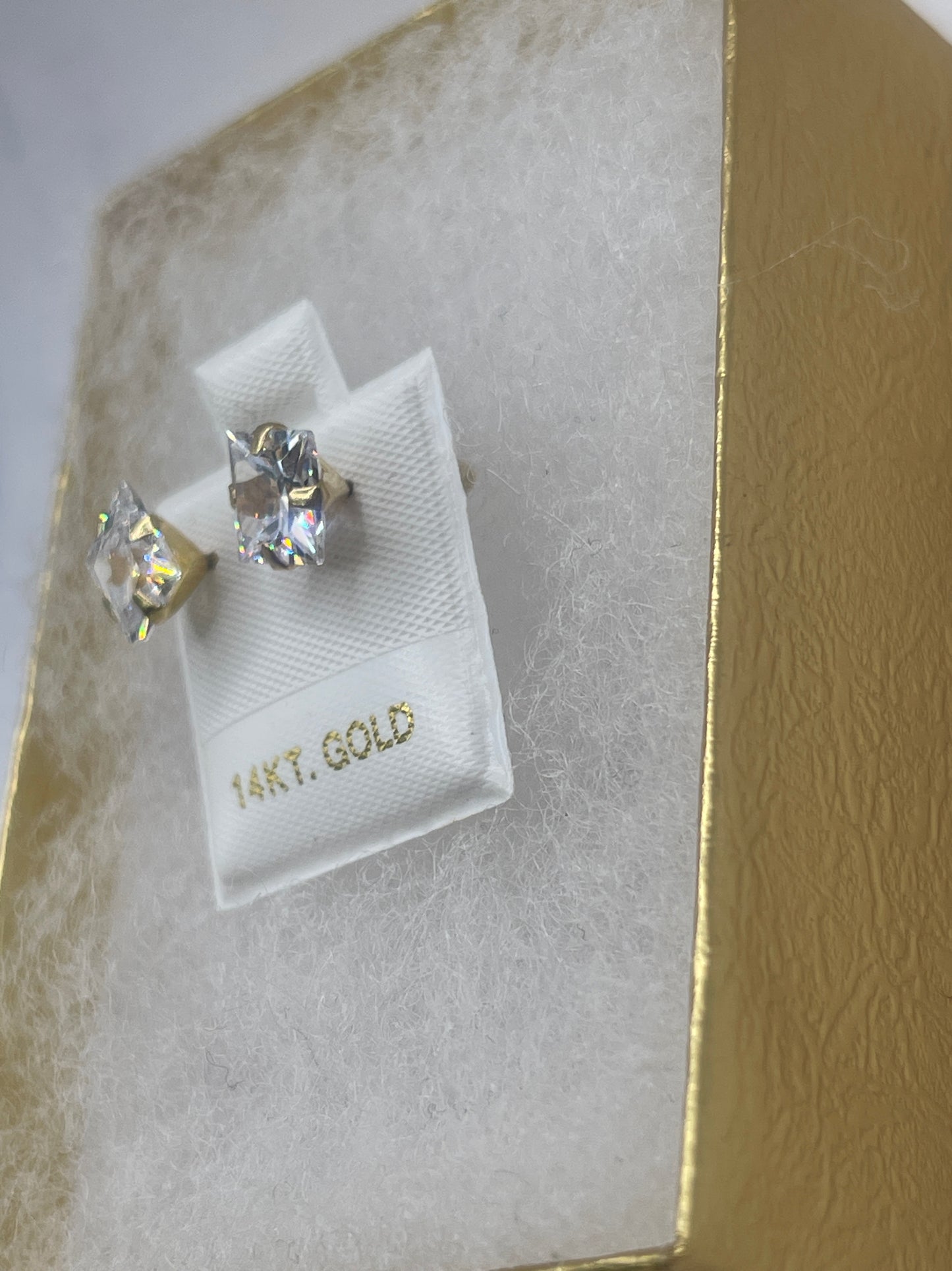 Square Cz Stud Earrings 14k