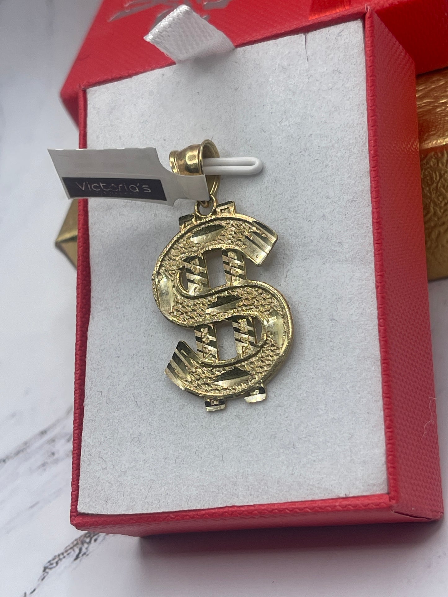 Dollar Sign Pendent 10k