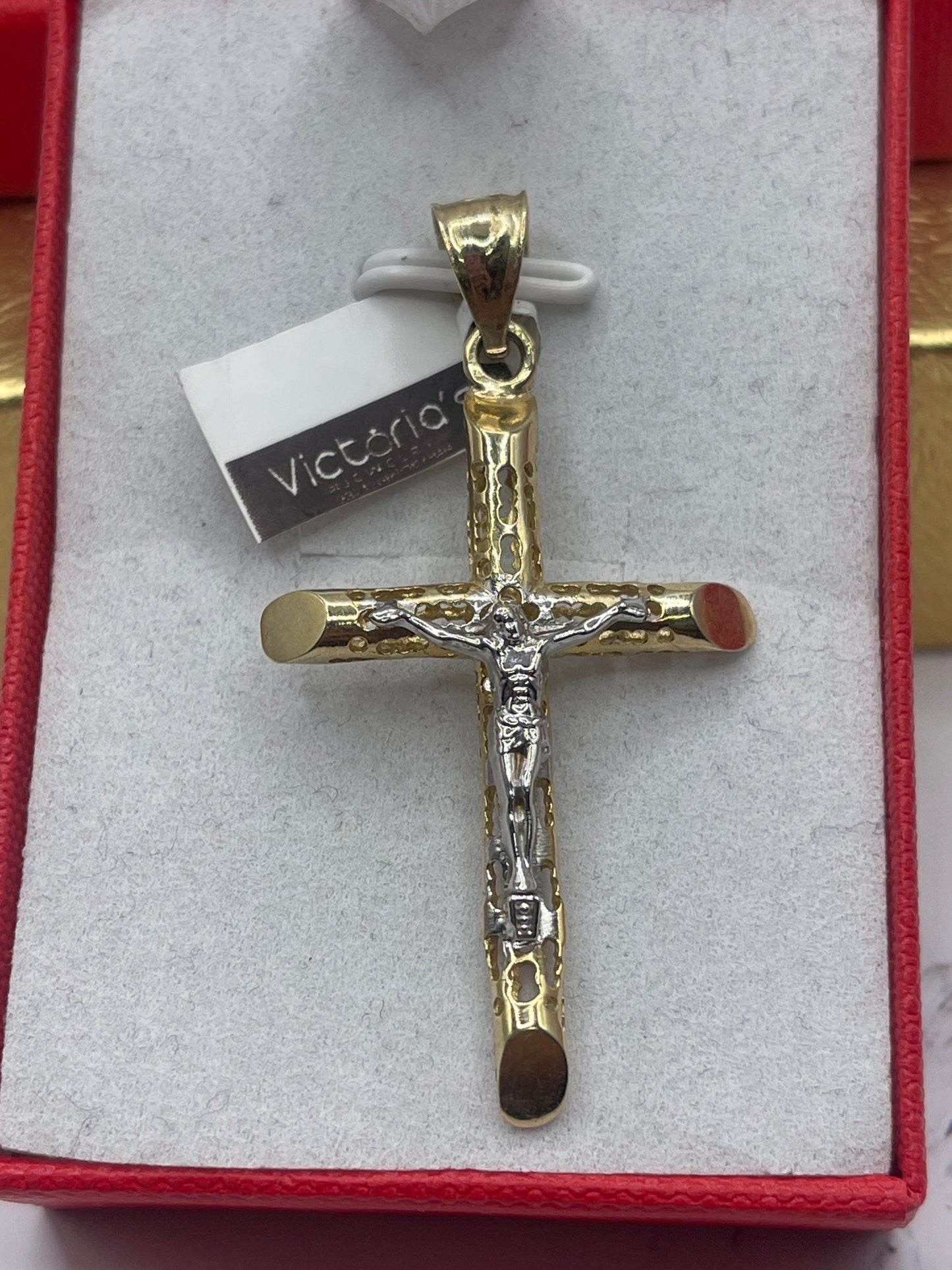 Bamboo Cross Jesus Cx Pendent 14k