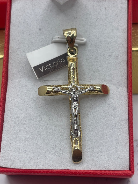 Bamboo Cross Jesus Cx Pendent 14k