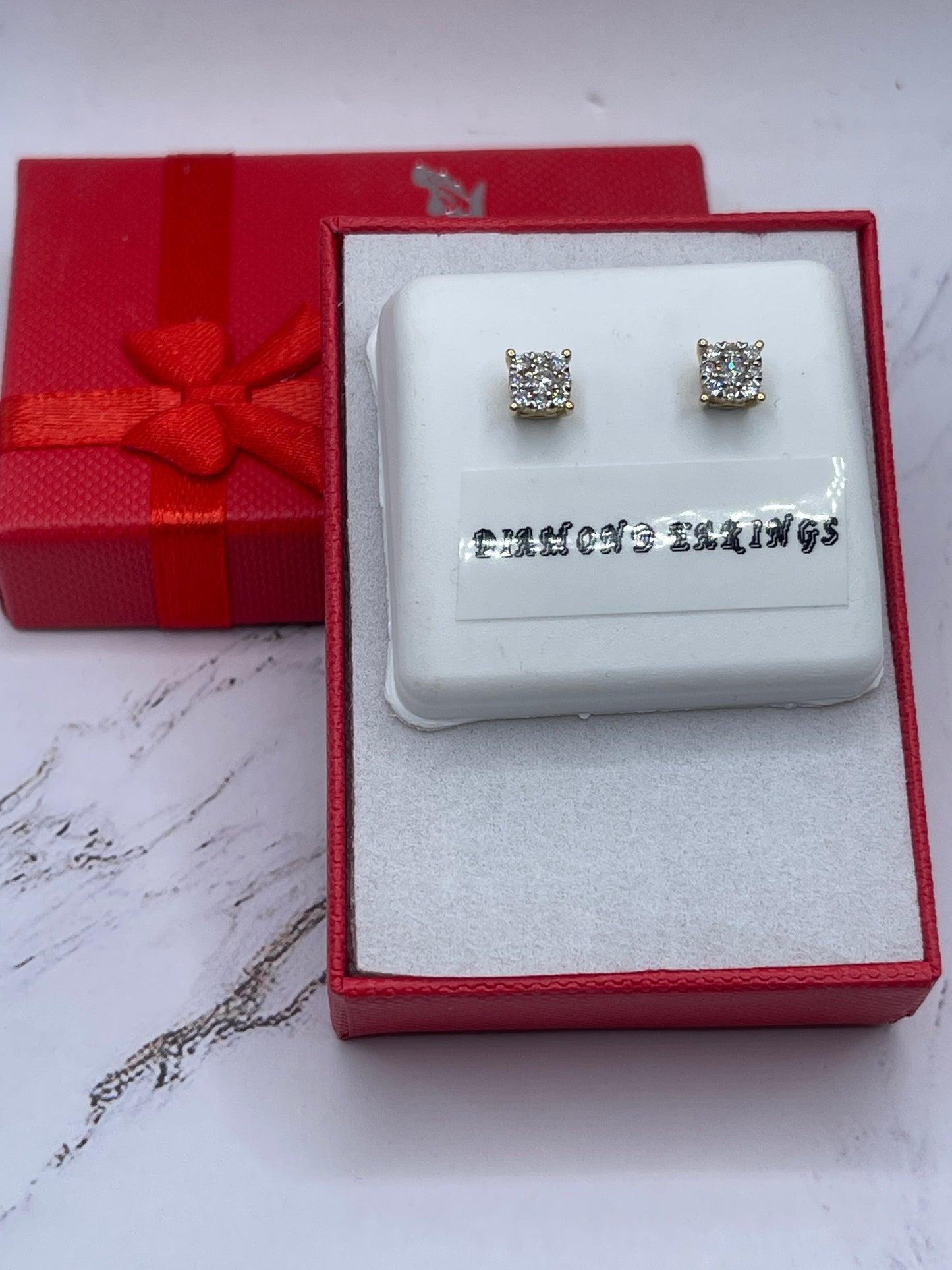 Diamond Square Earrings 10k