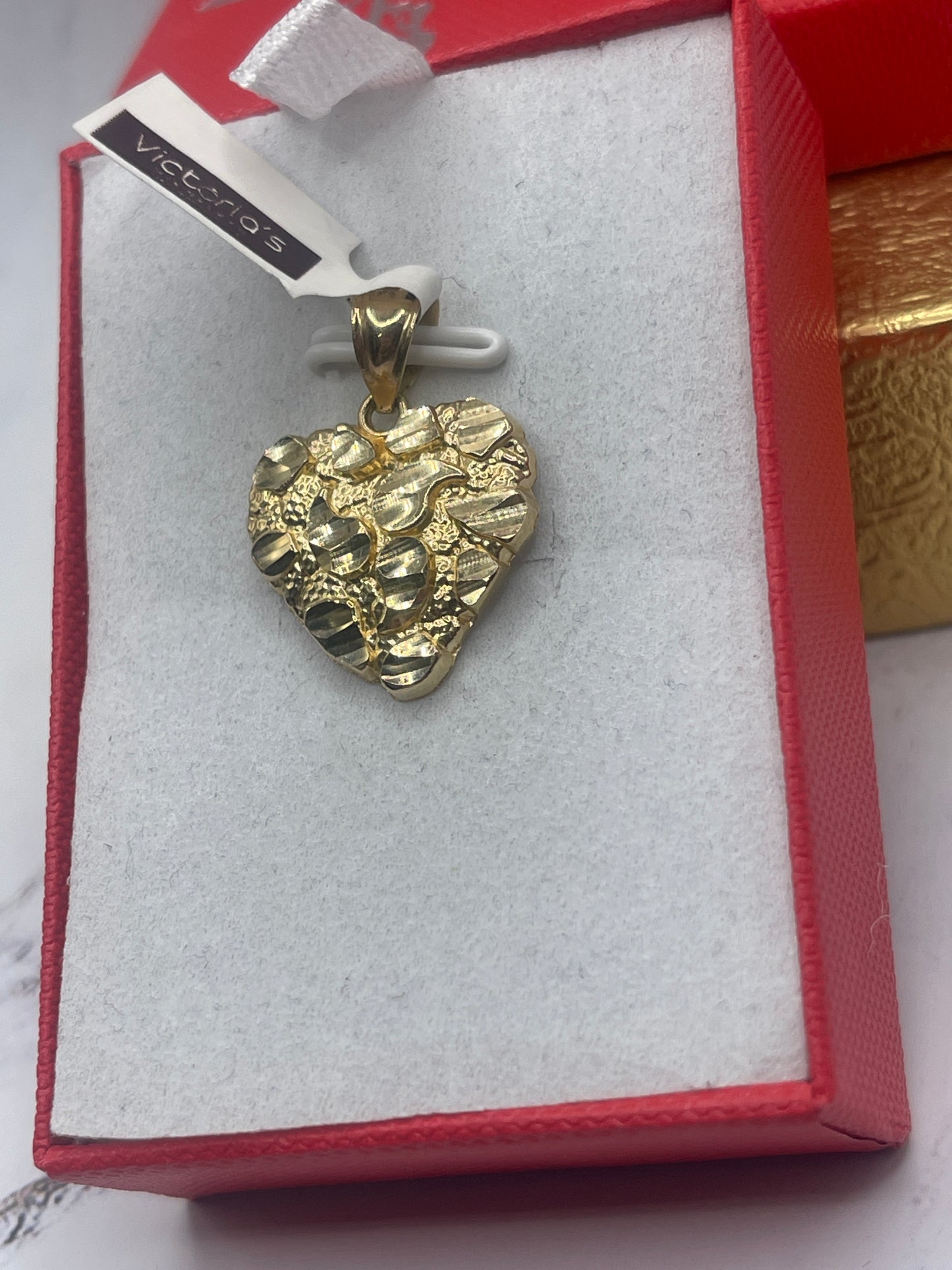 Heart Nugget Pendent 10k