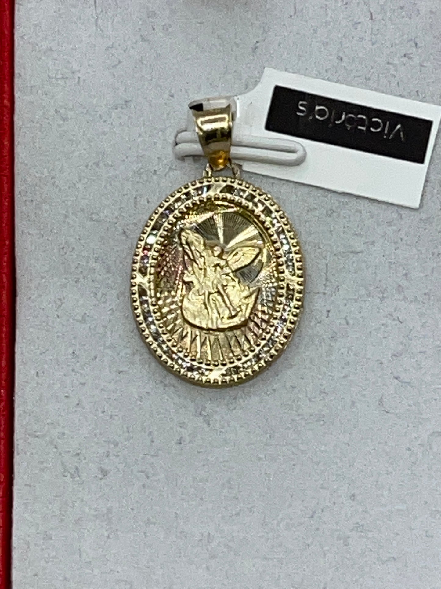 Oval St. Michael Pendant 10k