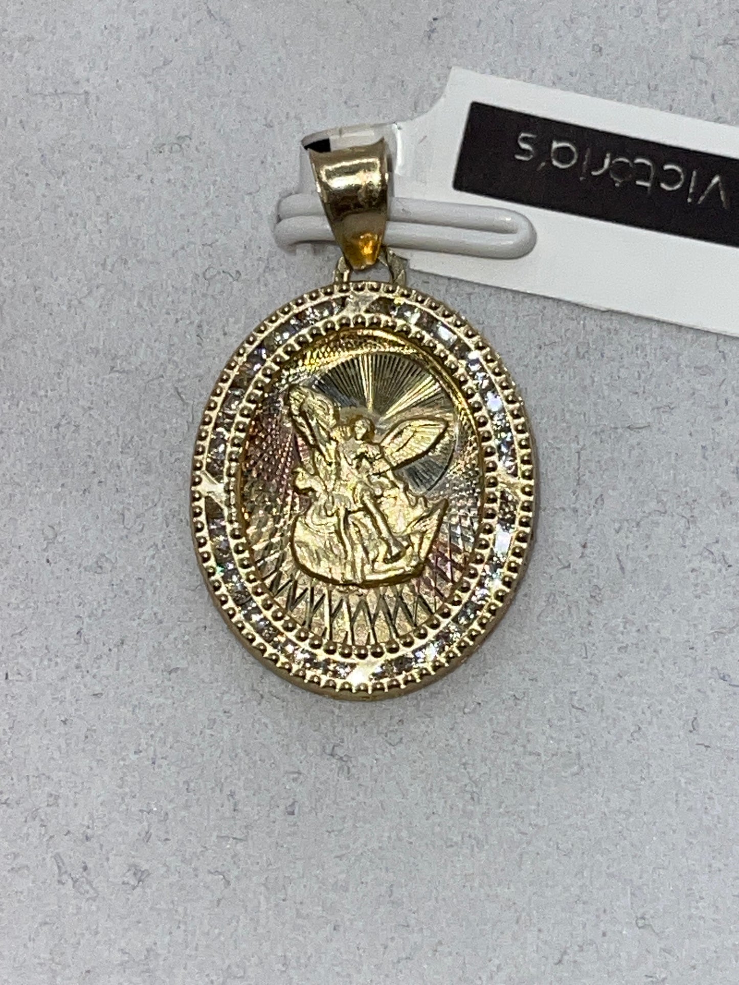 Oval St. Michael Pendant 10k