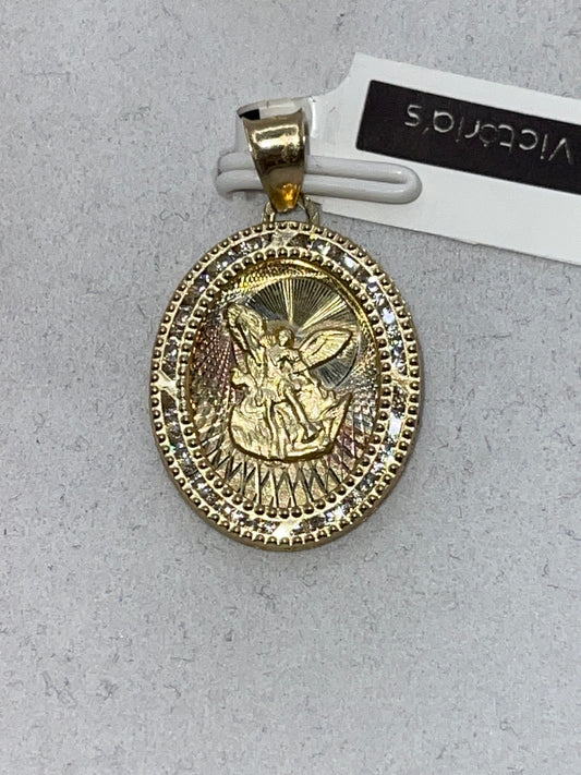 Oval St. Michael Pendant 10k