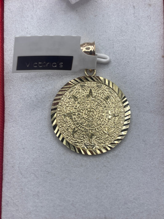 Aztec Calendar Pendant 10k