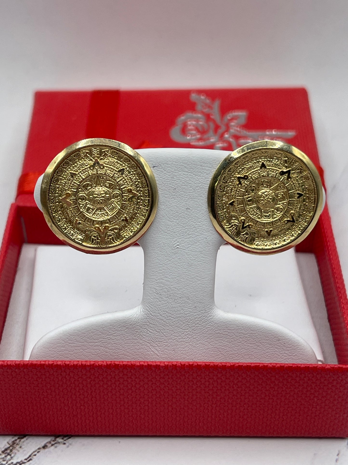 Calendario Azteca Earrings 10k