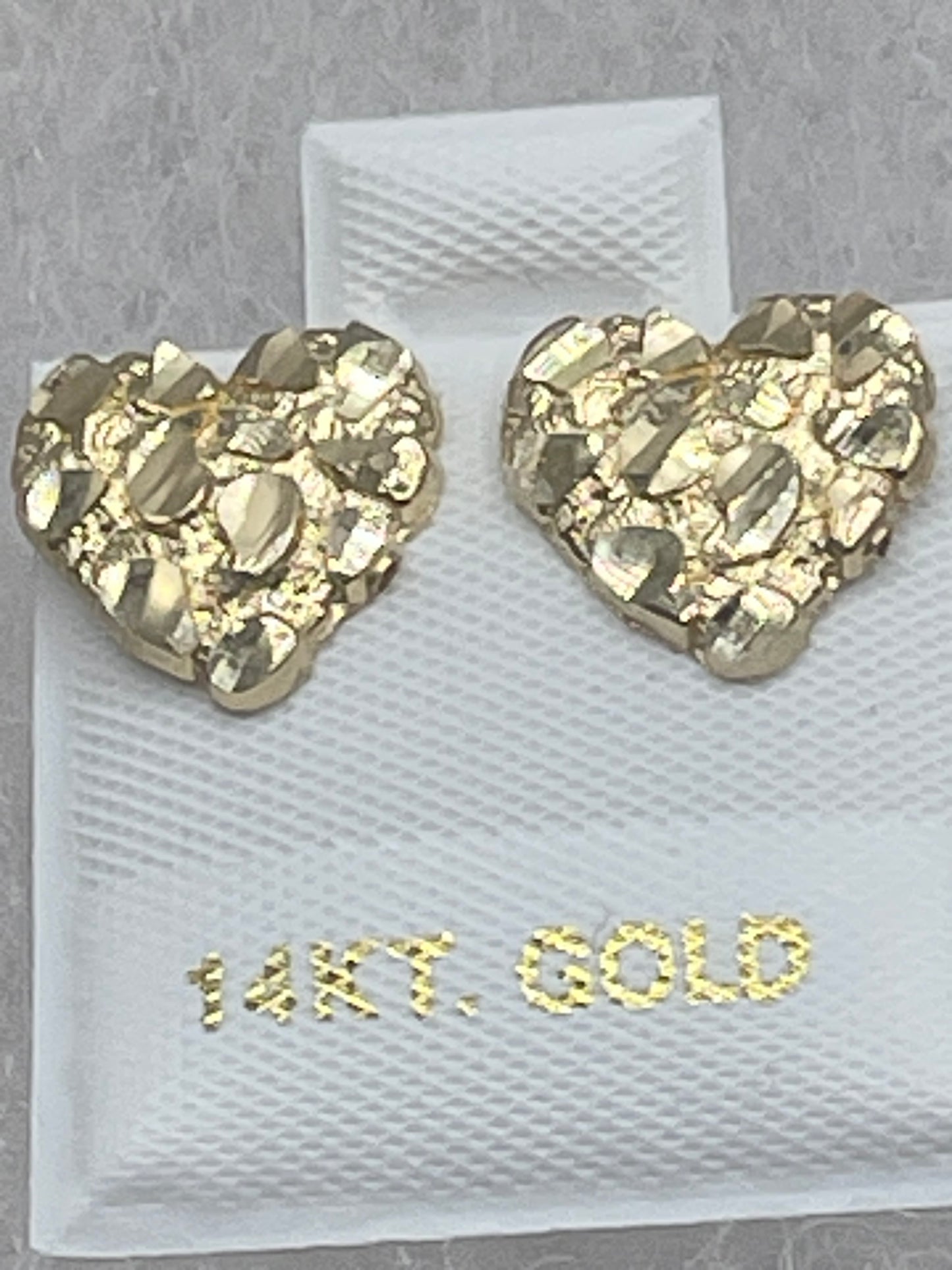 Heart Nugget Earrings 14k