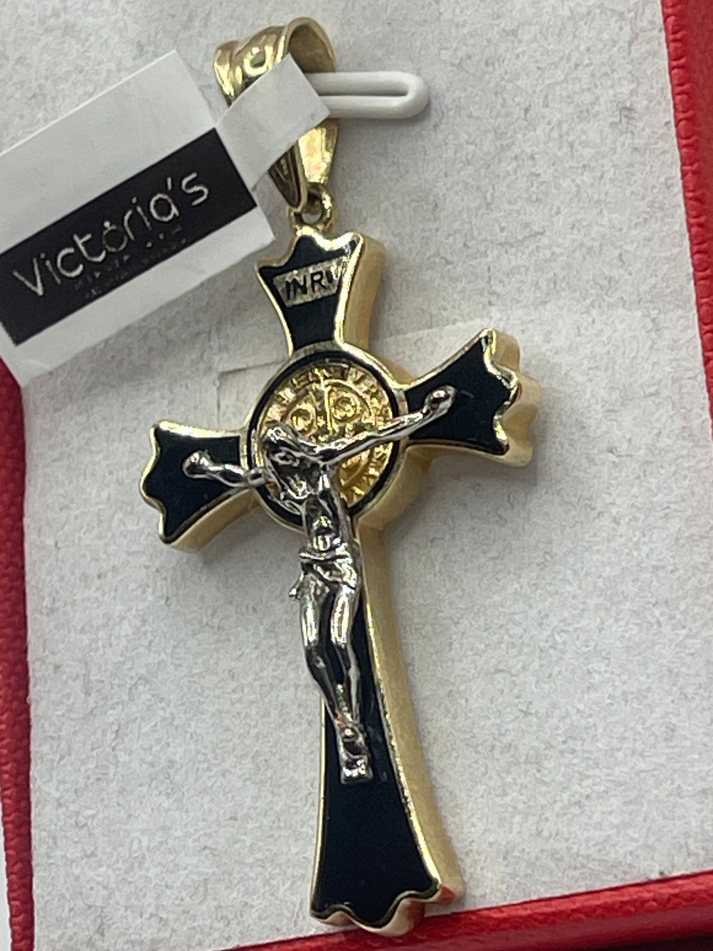 Cross Jesus Cx St Benito Pendent 14k