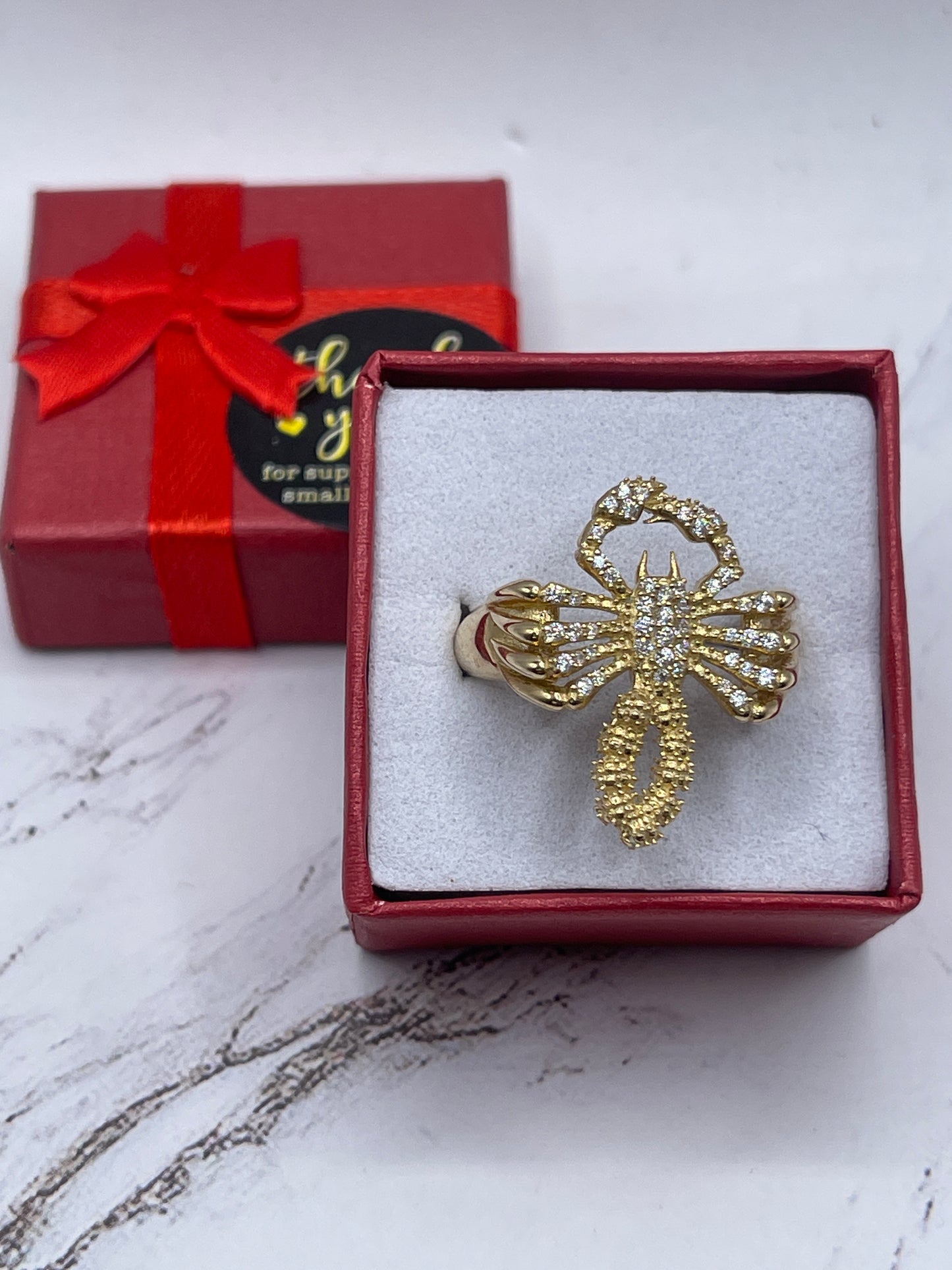 Scorpion Cz Ring 14k